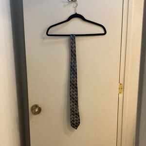 Calvin Klein Black and Gray Checkered Tie